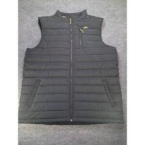 Ghost Golf Men's XL Insulated Puffer Vest Black Yellow Full Zip Golf Outerwear